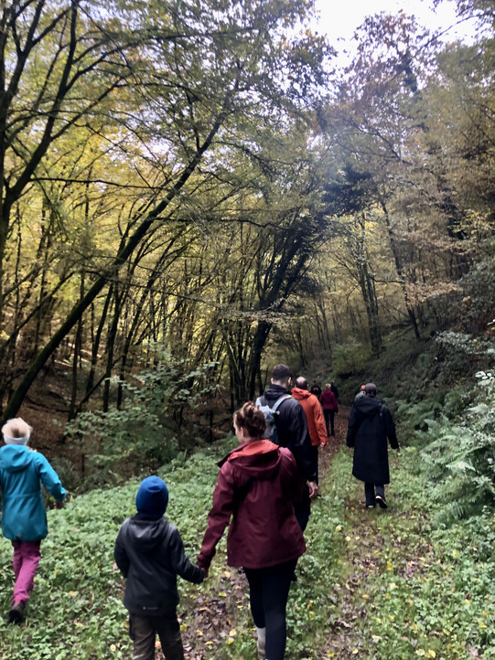 Das Bild zeigt die Teilnehmer:innen bei einer Wanderung.