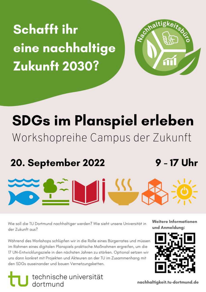 Plakat SDGs im Planspiel erleben