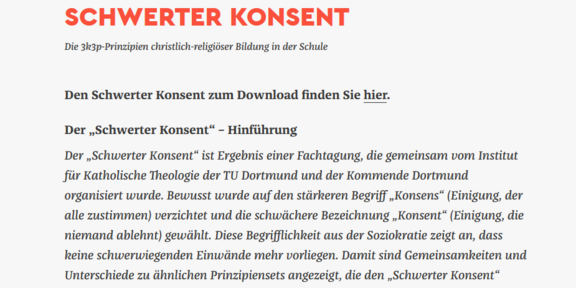 Bild des Einführungstextes des Schwerter Konsent
