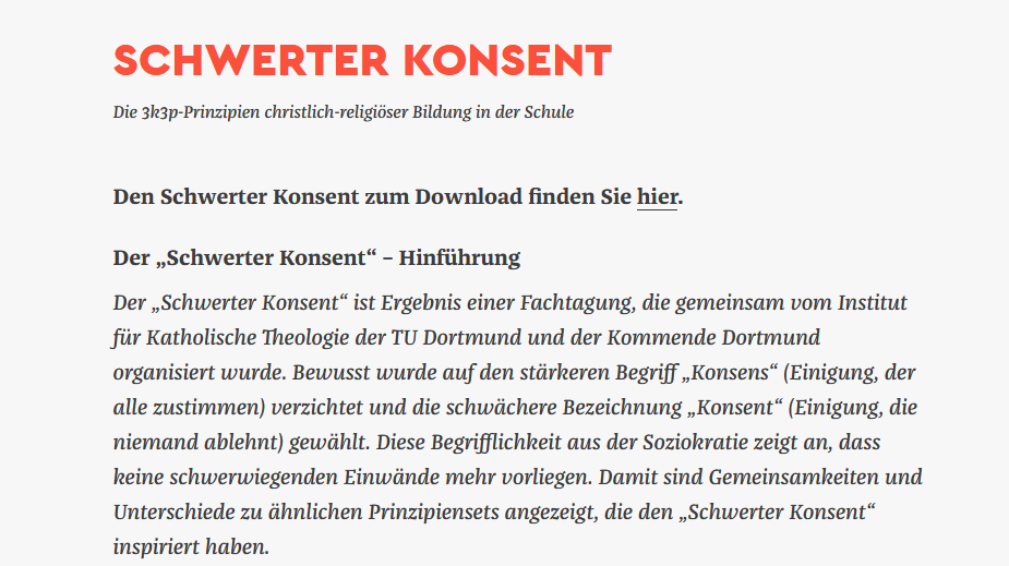 Bild des Einführungstextes des Schwerter Konsent