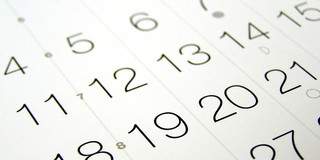 Kalendertage Zahlen aus einem Kalender im Detail